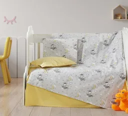 Gri Uyuyan Köpek Desenli Çocuk Nevresim Takımı